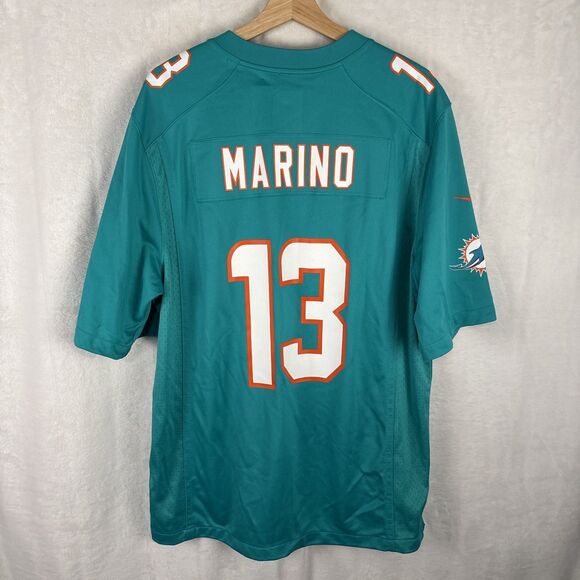 Nike Engineered Miami Dolphins Dan Marino #13 Jersey Aqua Teal Size Large NWT - Picture 6 of 7